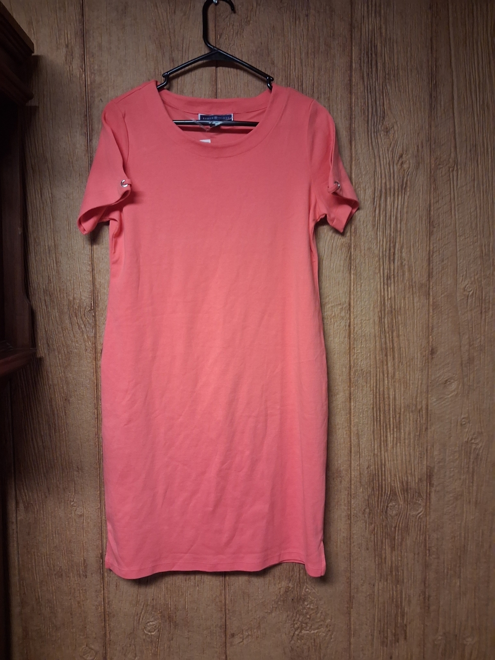 Karen Scott Coral Crewneck Short Sleeve Shift Dress